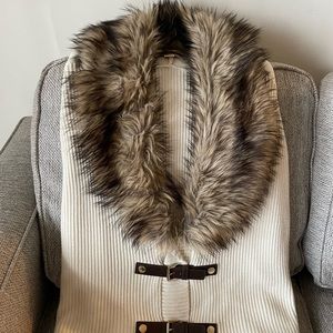 Michael Kors fur collar poncho